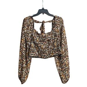Altar'd State Floral Blouse with‎ Tie-Back